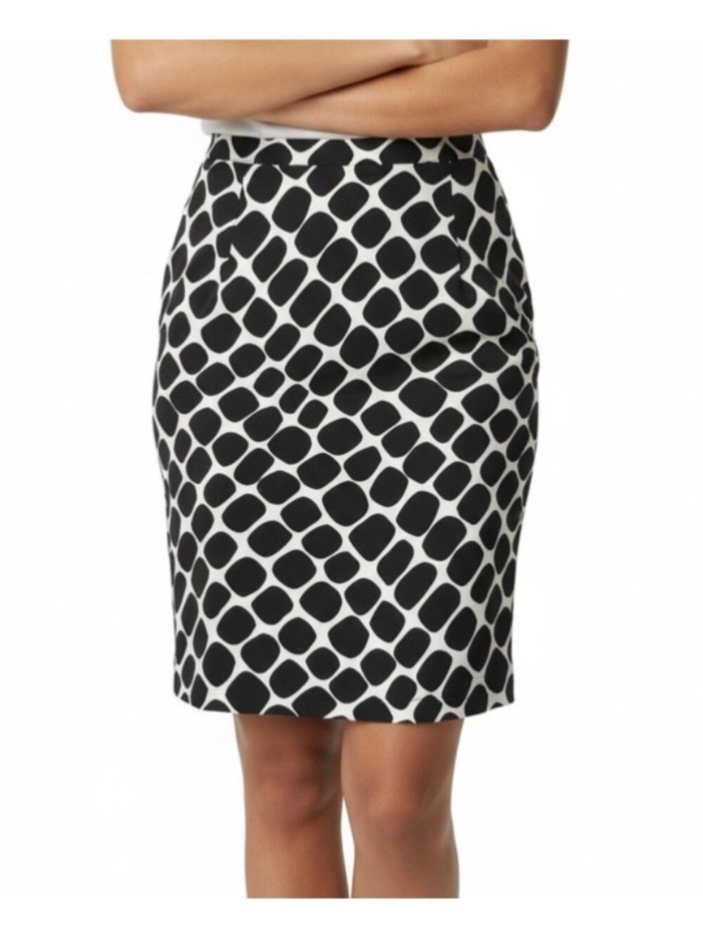 MICHAEL Michael Kors Women's Size 8 Pencil Skirt Black White Geometric Abstract